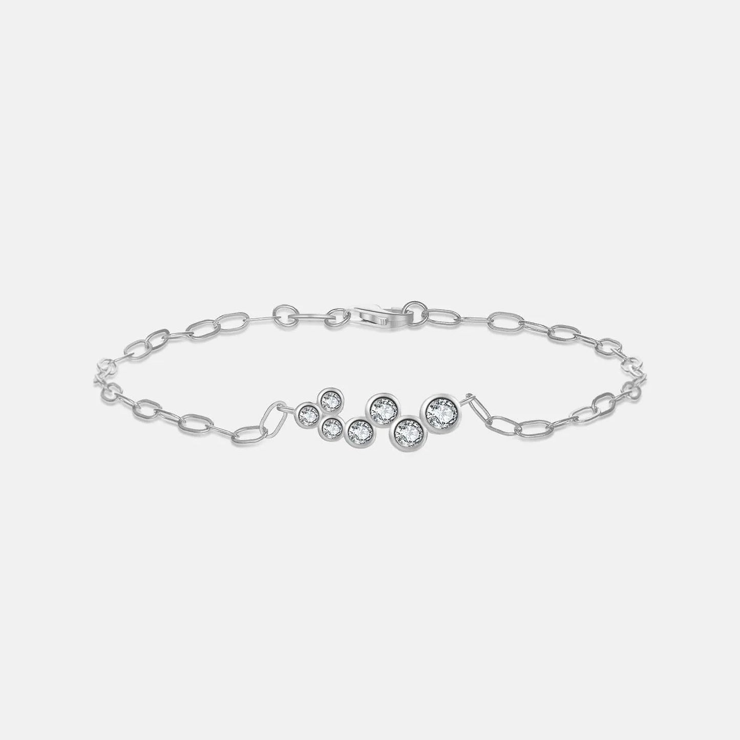 100% NEW 925 Sterling Silver Horoscope Chain Zircon CZ Bracelet Women Luxury Fine Jewelry Rock Punk Luxury Party Jewels - LEIDAI