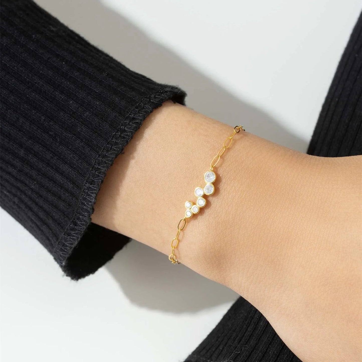 100% NEW 925 Sterling Silver Horoscope Chain Zircon CZ Bracelet Women Luxury Fine Jewelry Rock Punk Luxury Party Jewels - LEIDAI