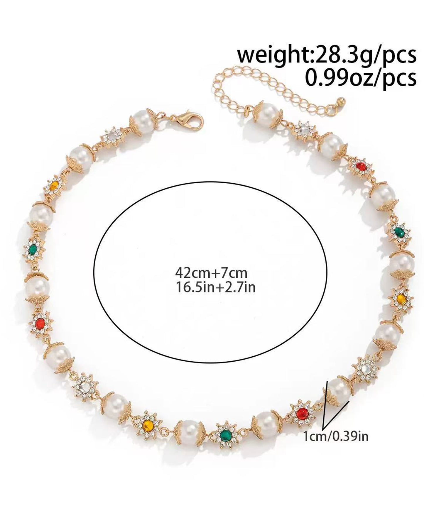 Elegant Handcrafted Statement Choker: Pearl and Colorful Crystal Star Cluster Jewelry, Perfect Gift for Anniversaries and Special Occasions