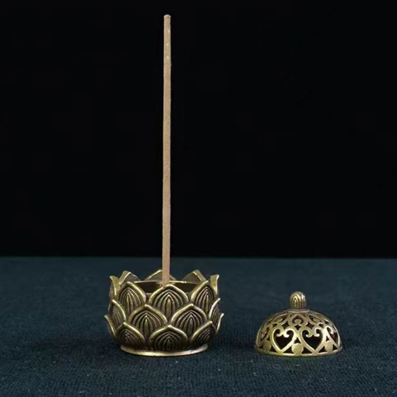 1pc Lotus Incense Holder,Small Inscent Cone Burner,Mini Asian Style Lotus Flower Zen Decor Gift - LEIDAI