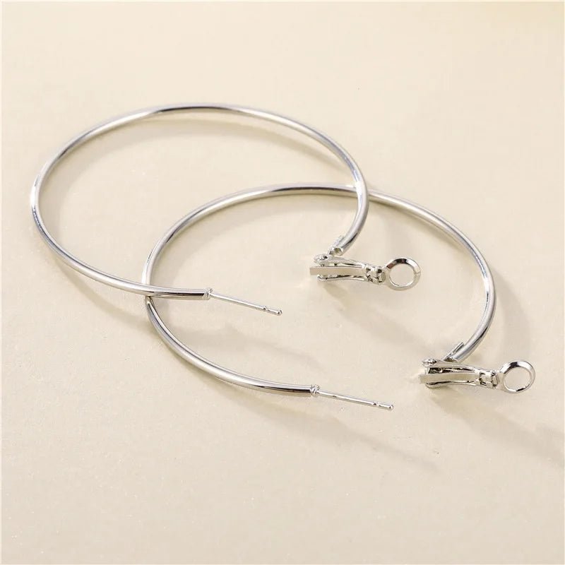 40 - 80mm Exaggerated Big Smooth Circle Hoop Earrings for Women Aros Simple Round Loop Ear Wedding Jewelry Brincos Cool Gift - LEIDAI