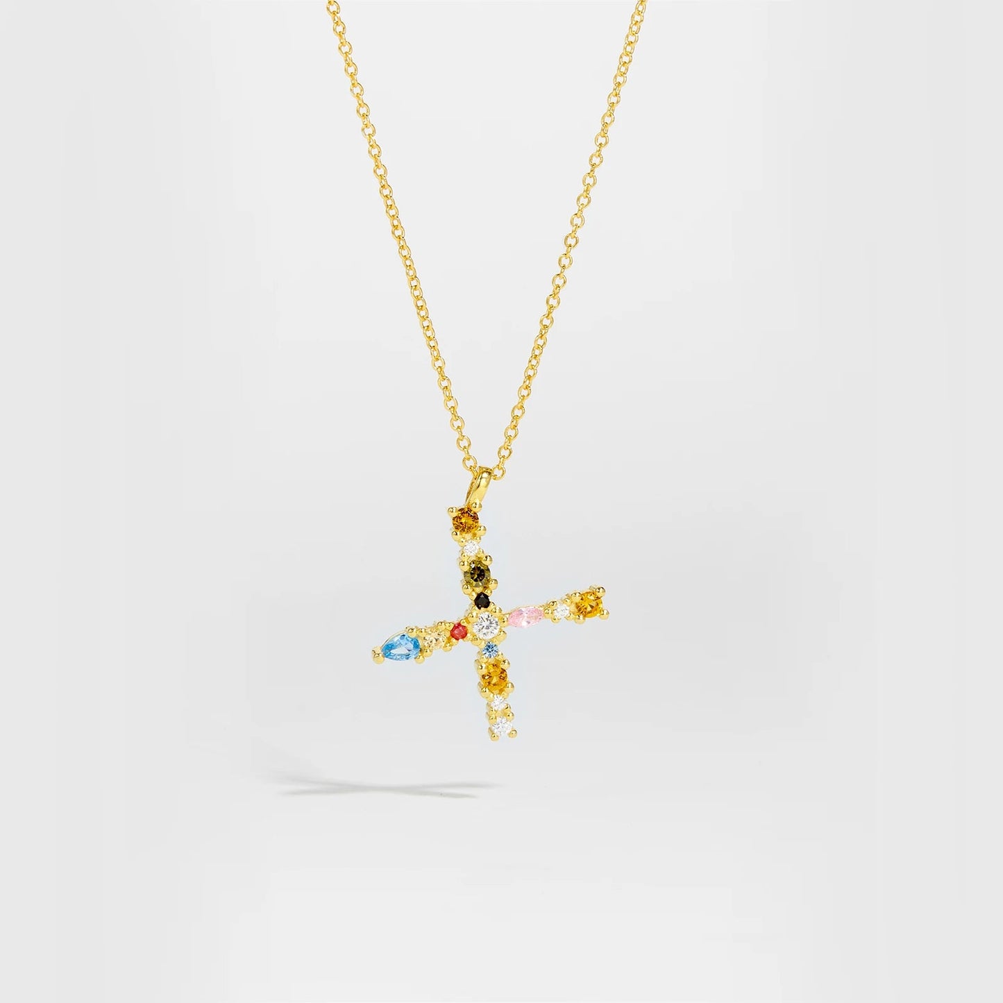 925 Sterling Silver Gold Letter M Pendant Initial F Alphabet Necklace Monogram Opals 2020 Women Accessories Jewelry - LEIDAI