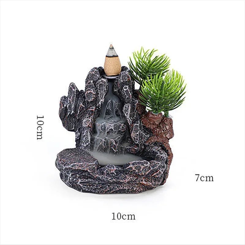 Backflow Incense Holder Waterfall Incense Burner Home Decor Aromatherapy Ornament Incense Cones with Backflow Incense Cones - LEIDAI