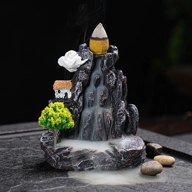 Backflow Incense Holder Waterfall Incense Burner Home Decor Aromatherapy Ornament Incense Cones with Backflow Incense Cones - LEIDAI