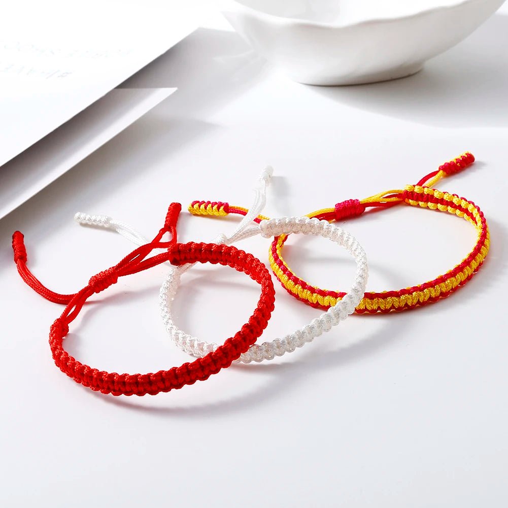 Braided Red String Bracelets & Bangles Tibetan Buddhist Adjustable Knot Handmade Bracelet Wrist Jewelry Gifts For Love Good Luck - LEIDAI
