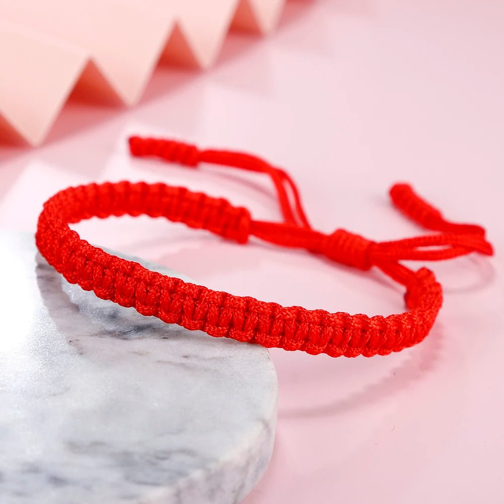 Braided Red String Bracelets & Bangles Tibetan Buddhist Adjustable Knot Handmade Bracelet Wrist Jewelry Gifts For Love Good Luck - LEIDAI