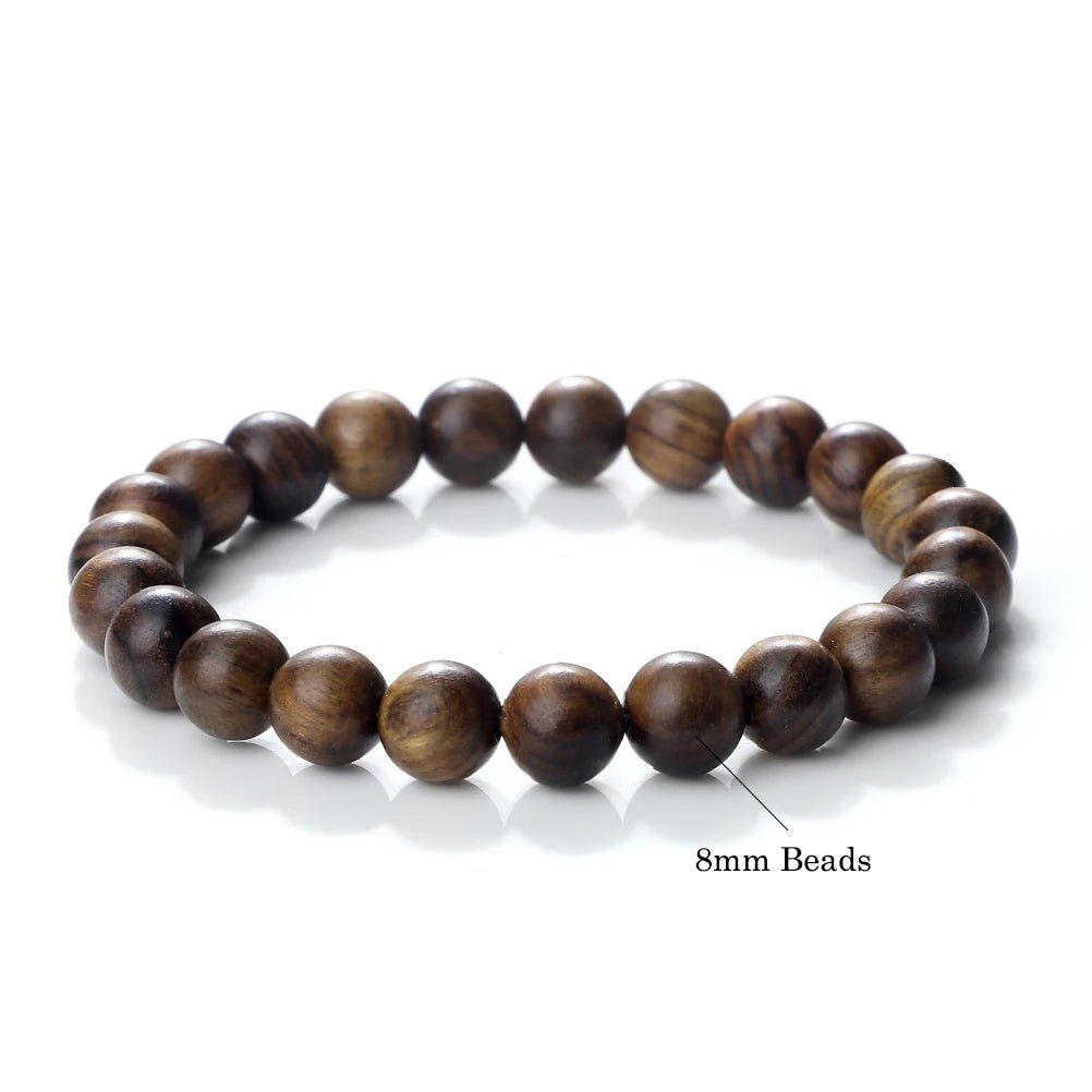 Buddha 6/8/10mm Wooden Beads Vintage Handmade Bracelets Prayer Black Rosewood Bracelet Men Women Yoga Meditation Pulsera Jewelry - LEIDAI