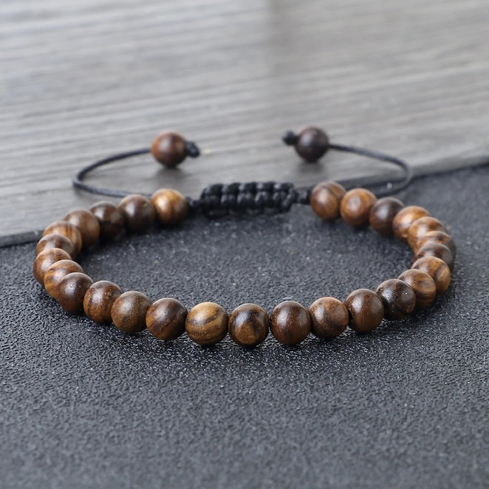 Buddha 6/8/10mm Wooden Beads Vintage Handmade Bracelets Prayer Black Rosewood Bracelet Men Women Yoga Meditation Pulsera Jewelry - LEIDAI