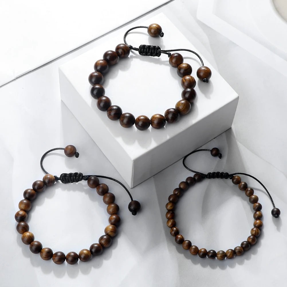 Buddha 6/8/10mm Wooden Beads Vintage Handmade Bracelets Prayer Black Rosewood Bracelet Men Women Yoga Meditation Pulsera Jewelry - LEIDAI