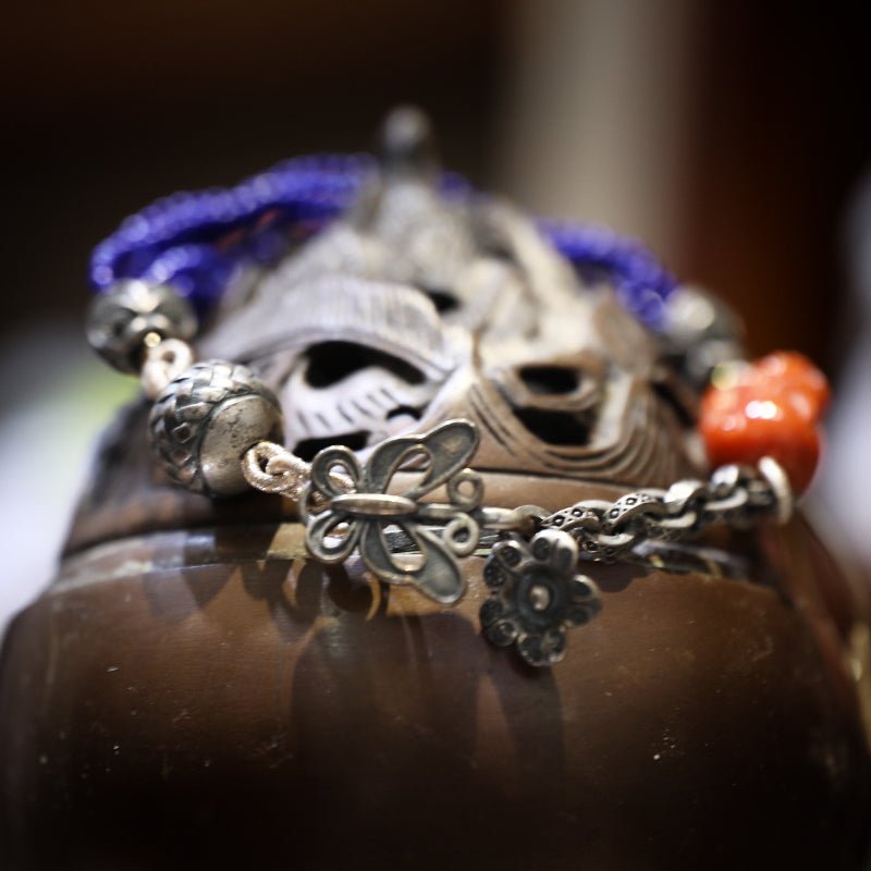Confidence Blessing Blue Gold South Red Bracelet| Bless Jade - LEIDAI