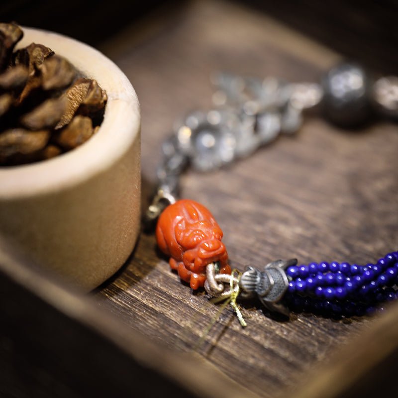 Confidence Blessing Blue Gold South Red Bracelet| Bless Jade - LEIDAI
