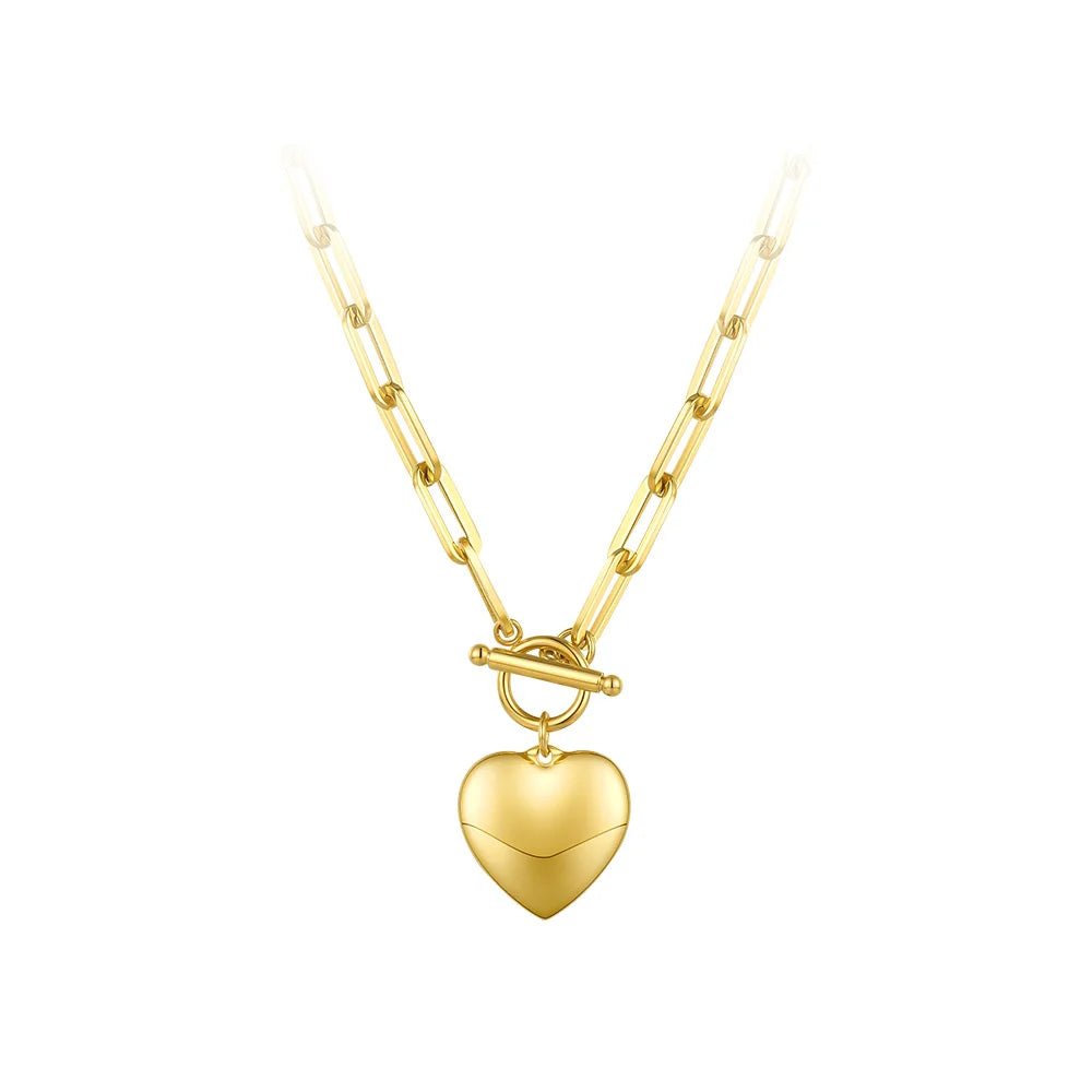 ENFASHION Heart Pendant Necklaces For Women Gold Color Stainless Steel Choker Necklace Fashion Jewelery Party Wholesale P203148 - LEIDAI