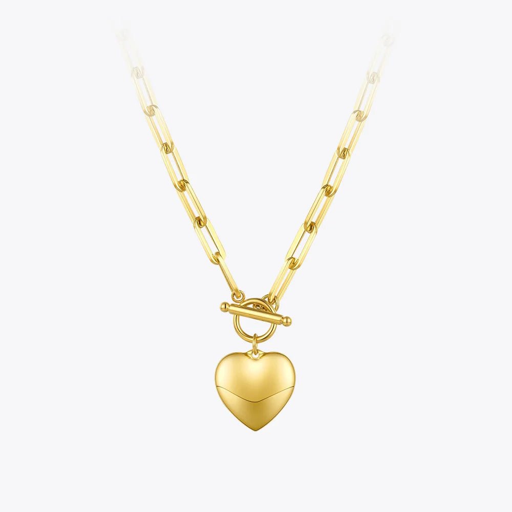 ENFASHION Heart Pendant Necklaces For Women Gold Color Stainless Steel Choker Necklace Fashion Jewelery Party Wholesale P203148 - LEIDAI