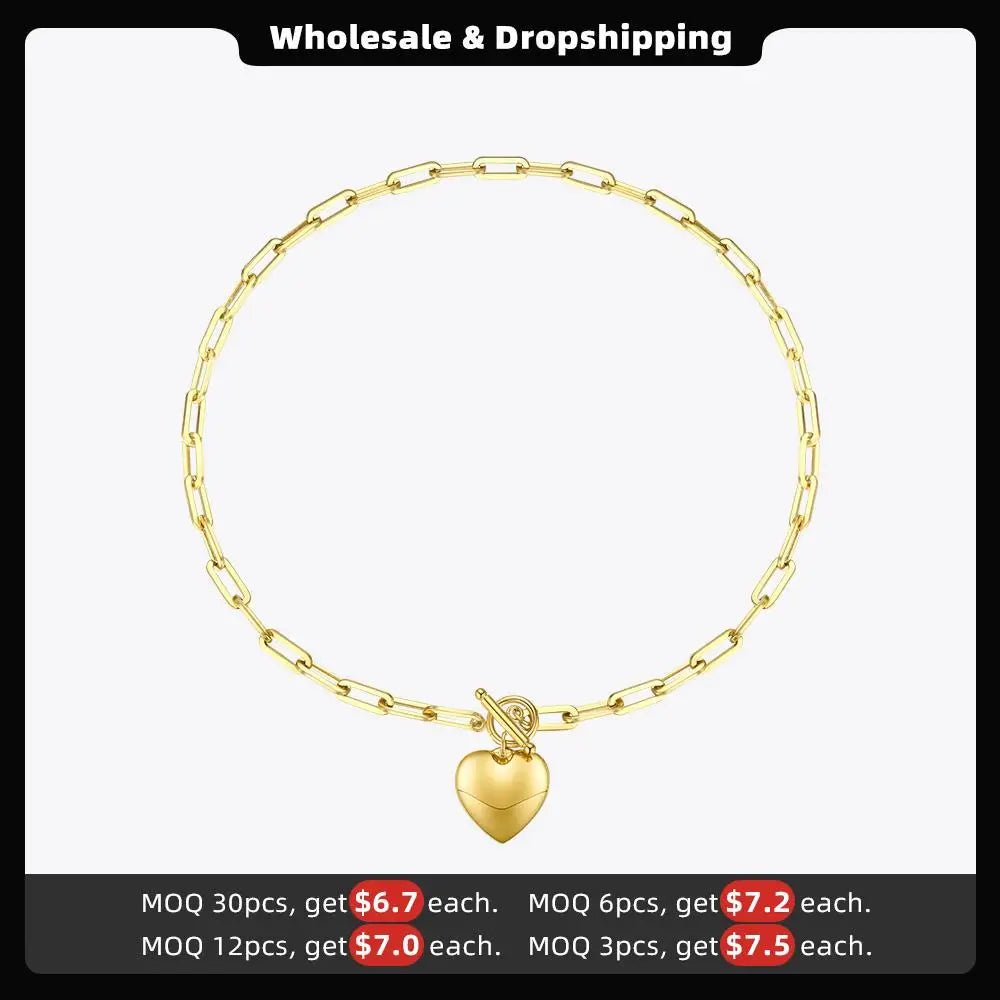 ENFASHION Heart Pendant Necklaces For Women Gold Color Stainless Steel Choker Necklace Fashion Jewelery Party Wholesale P203148 - LEIDAI