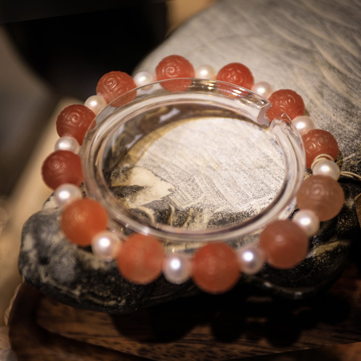 Good luck South Red Pearl Bracelet| Bless Jade - LEIDAI