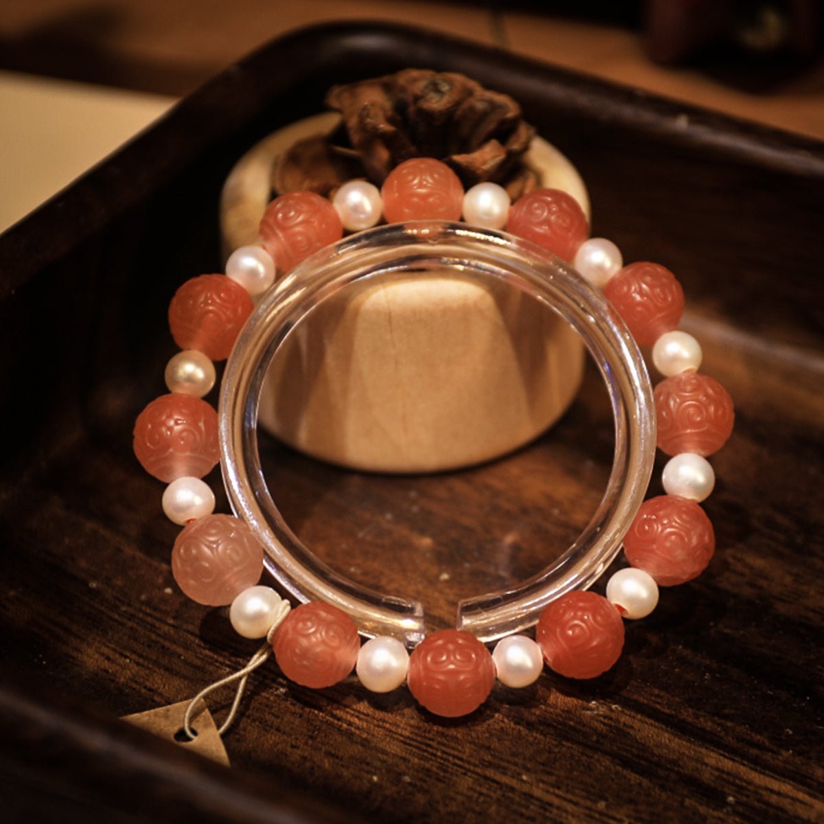 Good luck South Red Pearl Bracelet| Bless Jade - LEIDAI