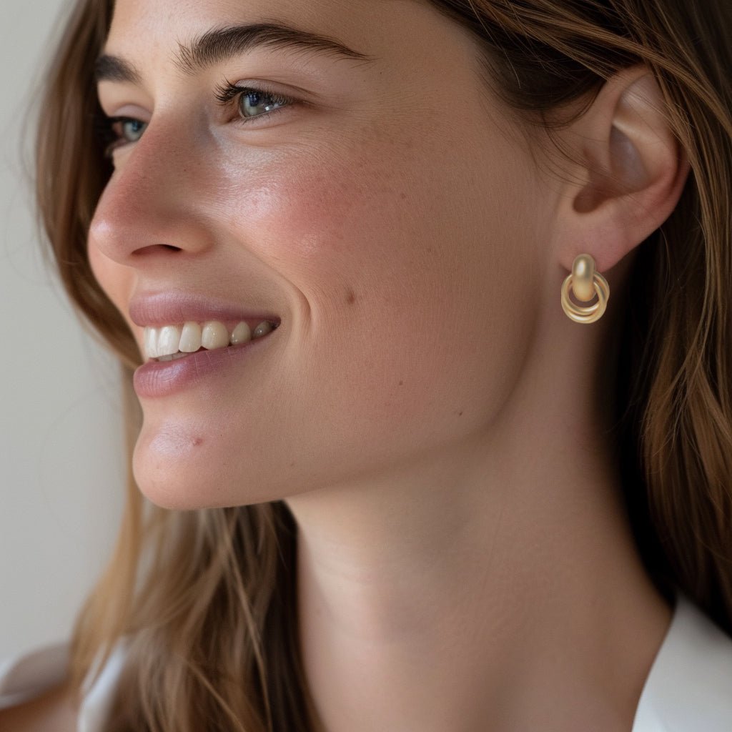 LEIDAI Chunky Gold Hoop Earrings for Women Earrings Lightweight Geometric patterns Hollow Open Hoops Hypoallergenic Gold Plated Earrings Fashion Jewelry - LEIDAI