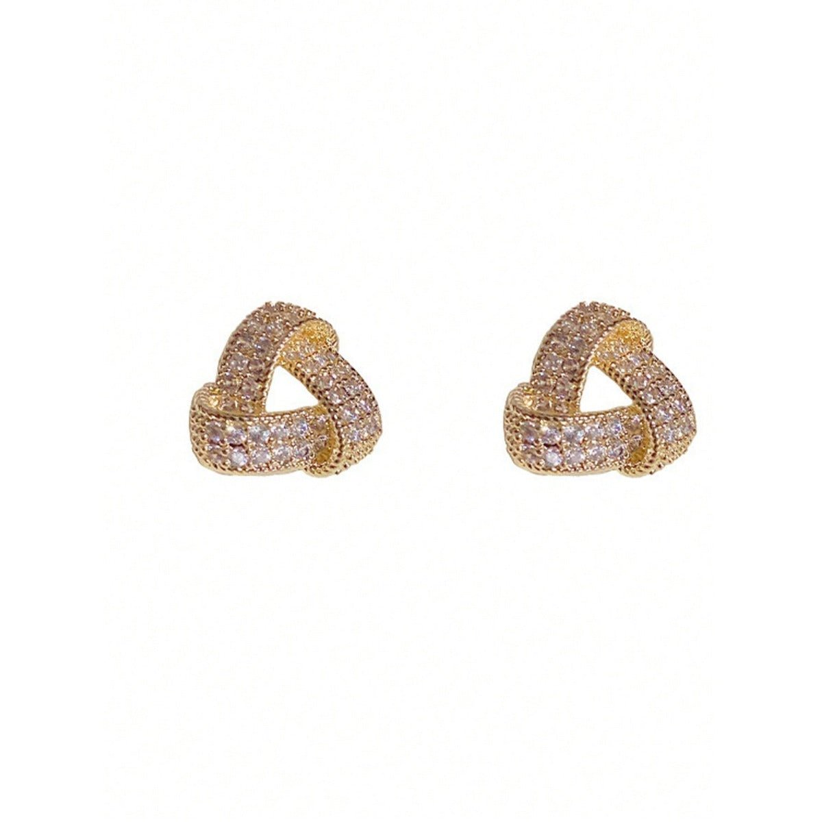 LEIDAI Copper Inlaid Zirconia Triangular Design Earrings Dainty Earrings Dainty Small Simple Geometric Jewelry Gift for Women - LEIDAI