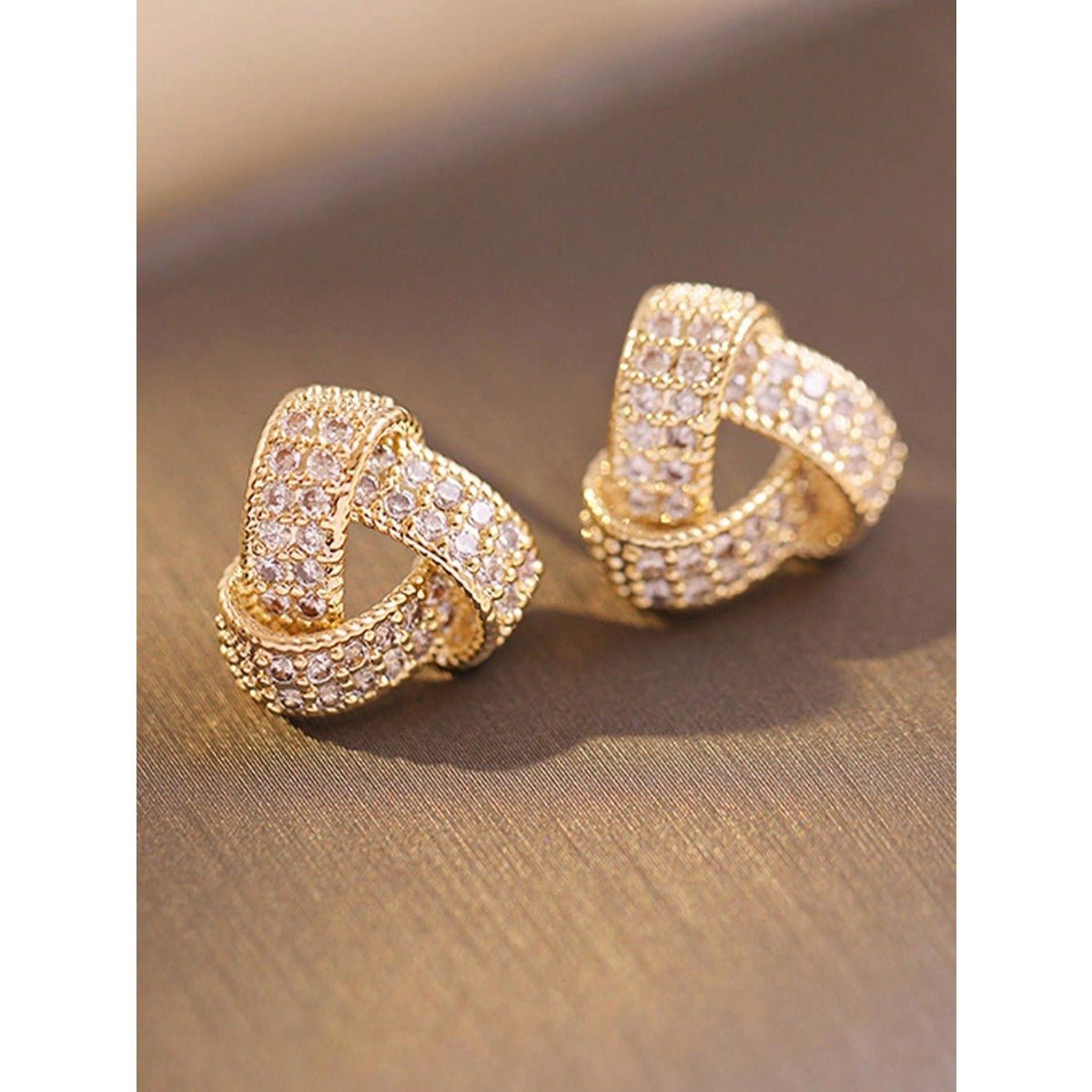 LEIDAI Copper Inlaid Zirconia Triangular Design Earrings Dainty Earrings Dainty Small Simple Geometric Jewelry Gift for Women - LEIDAI