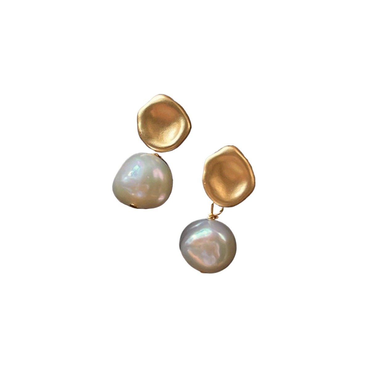 LEIDAI Dainty Baroque Pearl Earrings for Women Trendy Gold Vintage Wire Wrap Drop Dangle Pearl Earrings for Womens Girls Jewelry Gifts on Birthday - LEIDAI