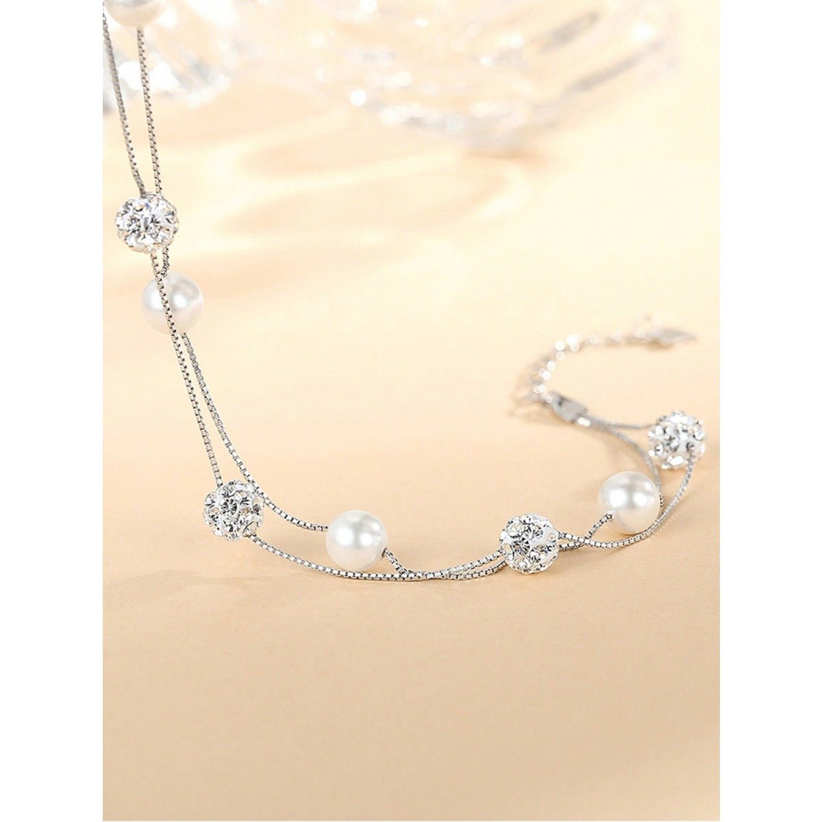 LEIDAI Double Layered 925 Sterling Silver Bracelet Geometric Sphere Gifts for Women - LEIDAI