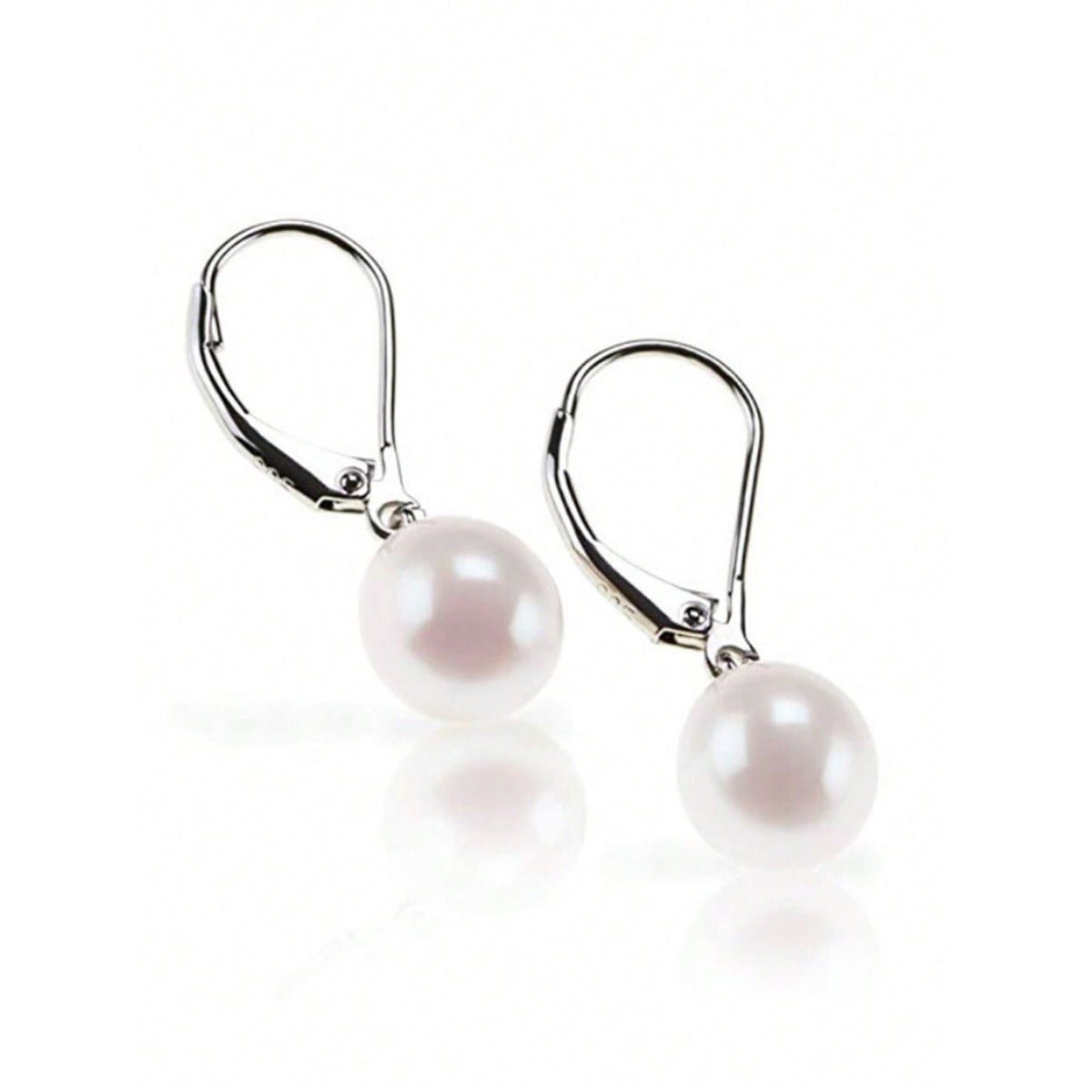 LEIDAI Handpicked Quality Freshwater Cultured Pearl Earrings Leverback Dangle Stud Pearl Earrings - LEIDAI