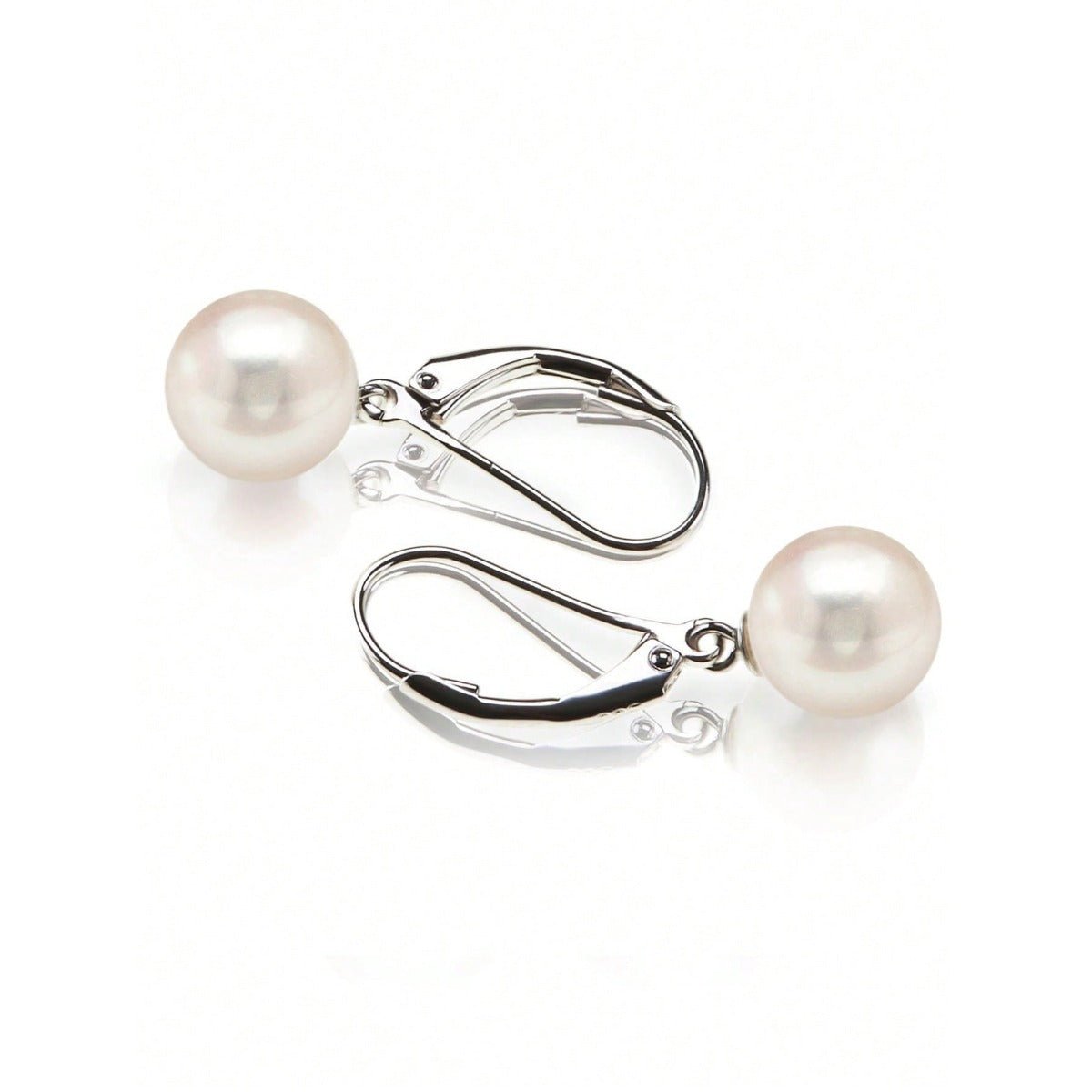 LEIDAI Handpicked Quality Freshwater Cultured Pearl Earrings Leverback Dangle Stud Pearl Earrings - LEIDAI