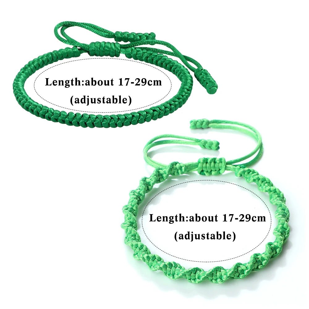 Multicolor Rope Lucky knots Bracelets Women Men Charm Woven Handmade Bangles Braided Adjustable Size Buddhism Jewelry Pulseras - LEIDAI