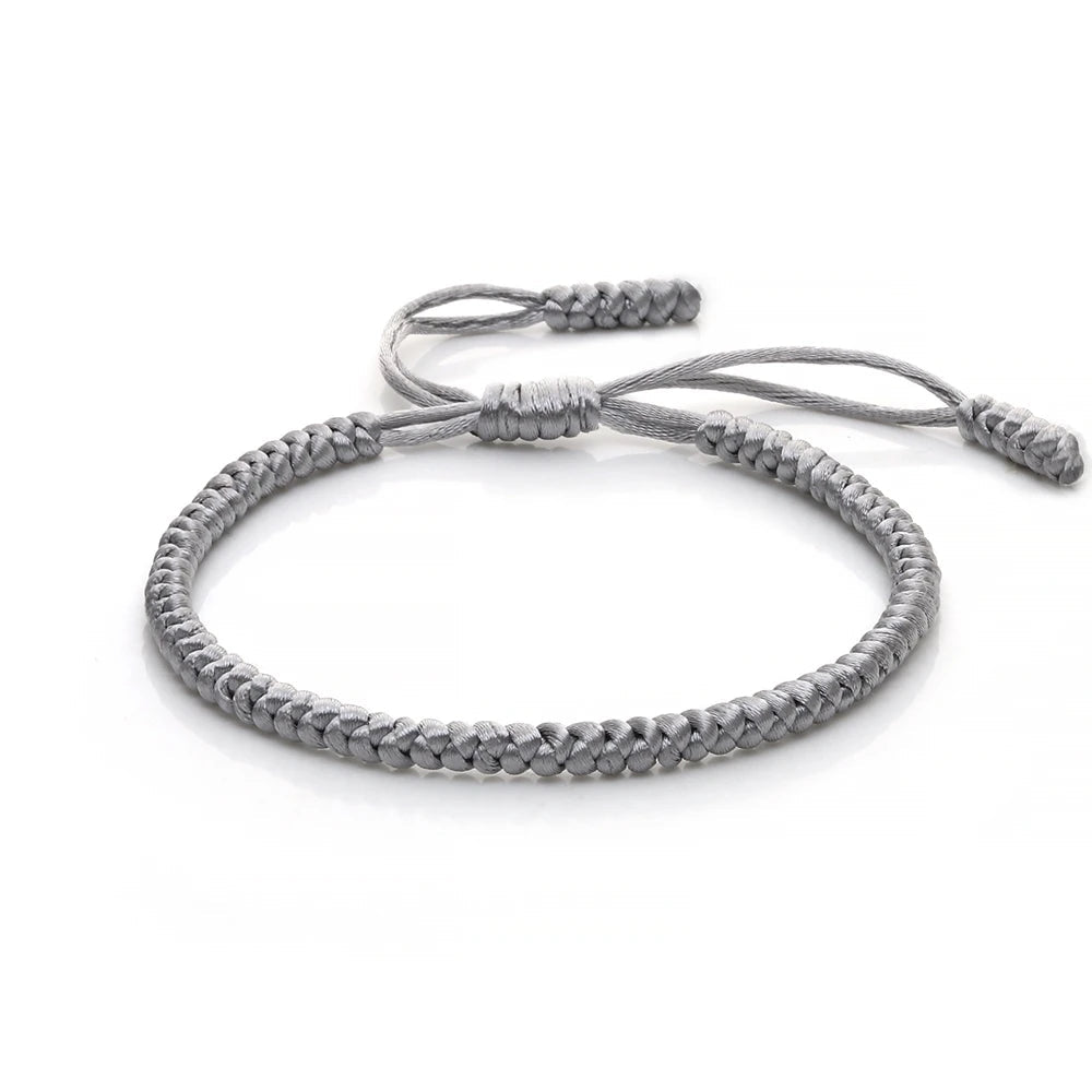 Multicolor Rope Lucky knots Bracelets Women Men Charm Woven Handmade Bangles Braided Adjustable Size Buddhism Jewelry Pulseras - LEIDAI