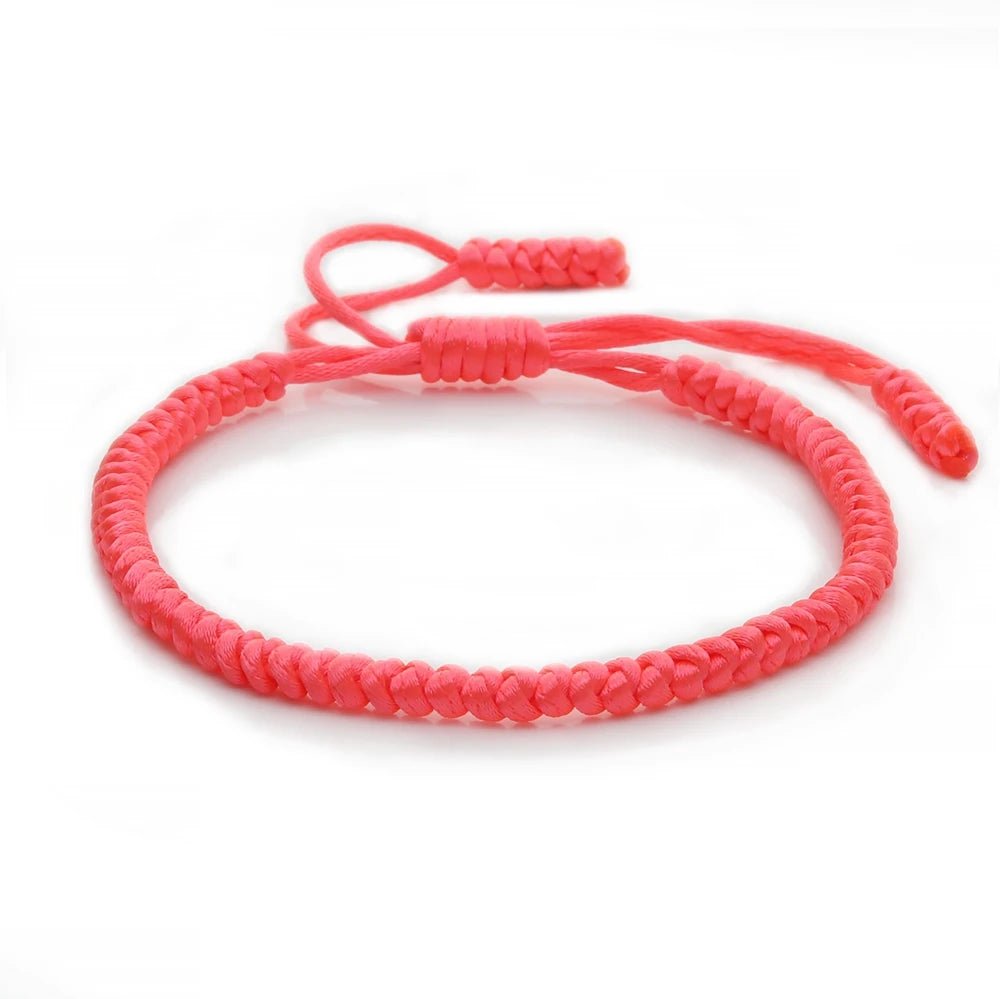 Multicolor Rope Lucky knots Bracelets Women Men Charm Woven Handmade Bangles Braided Adjustable Size Buddhism Jewelry Pulseras - LEIDAI