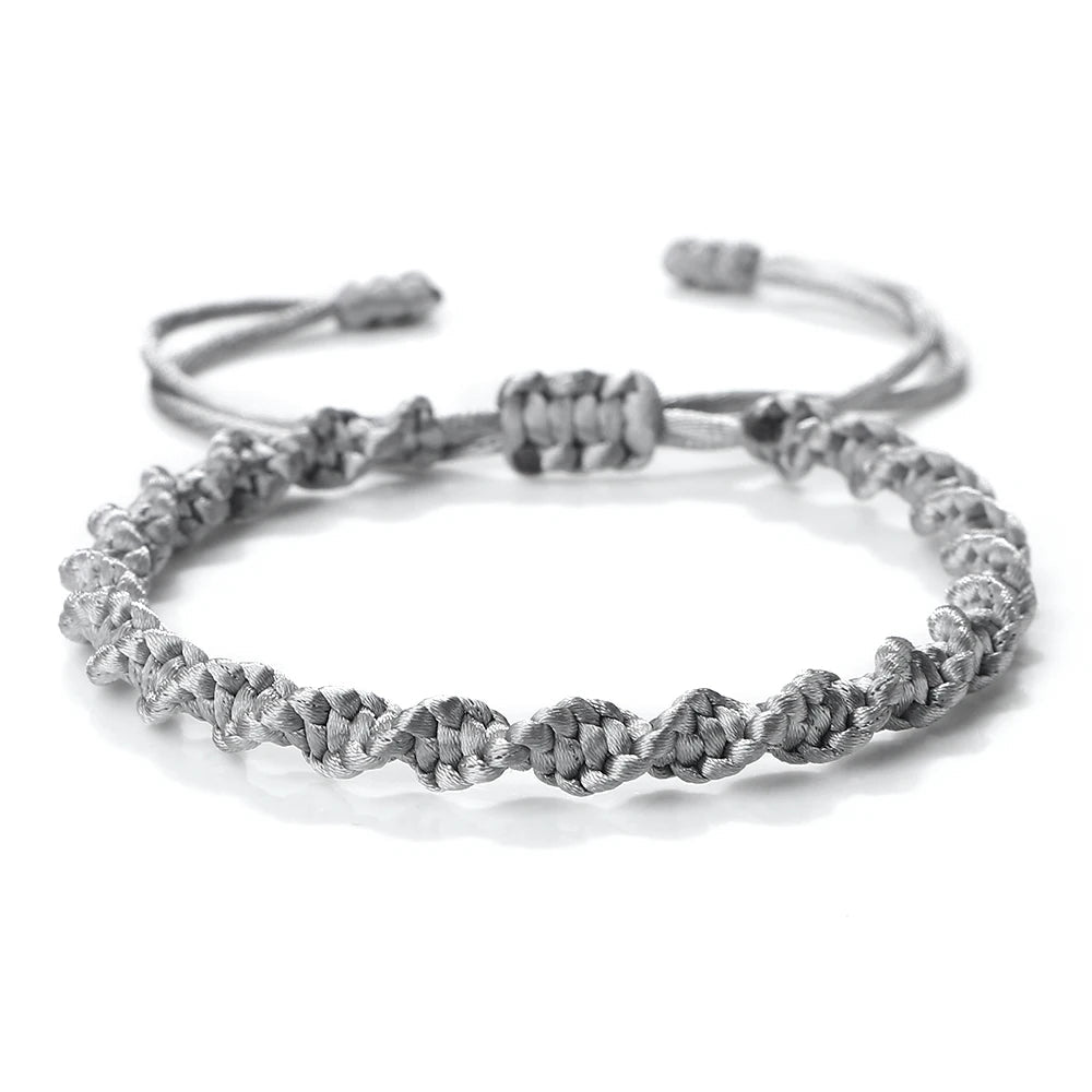Multicolor Rope Lucky knots Bracelets Women Men Charm Woven Handmade Bangles Braided Adjustable Size Buddhism Jewelry Pulseras - LEIDAI
