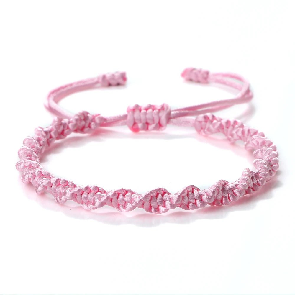 Multicolor Rope Lucky knots Bracelets Women Men Charm Woven Handmade Bangles Braided Adjustable Size Buddhism Jewelry Pulseras - LEIDAI