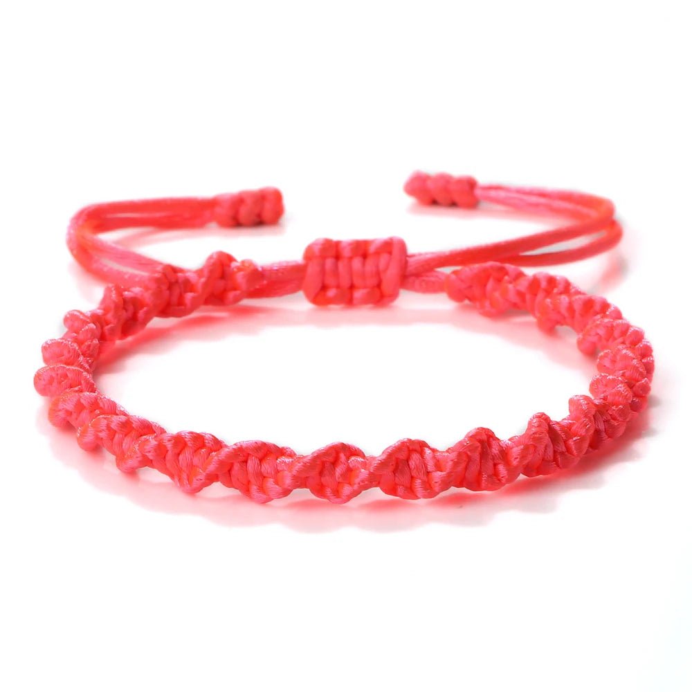 Multicolor Rope Lucky knots Bracelets Women Men Charm Woven Handmade Bangles Braided Adjustable Size Buddhism Jewelry Pulseras - LEIDAI