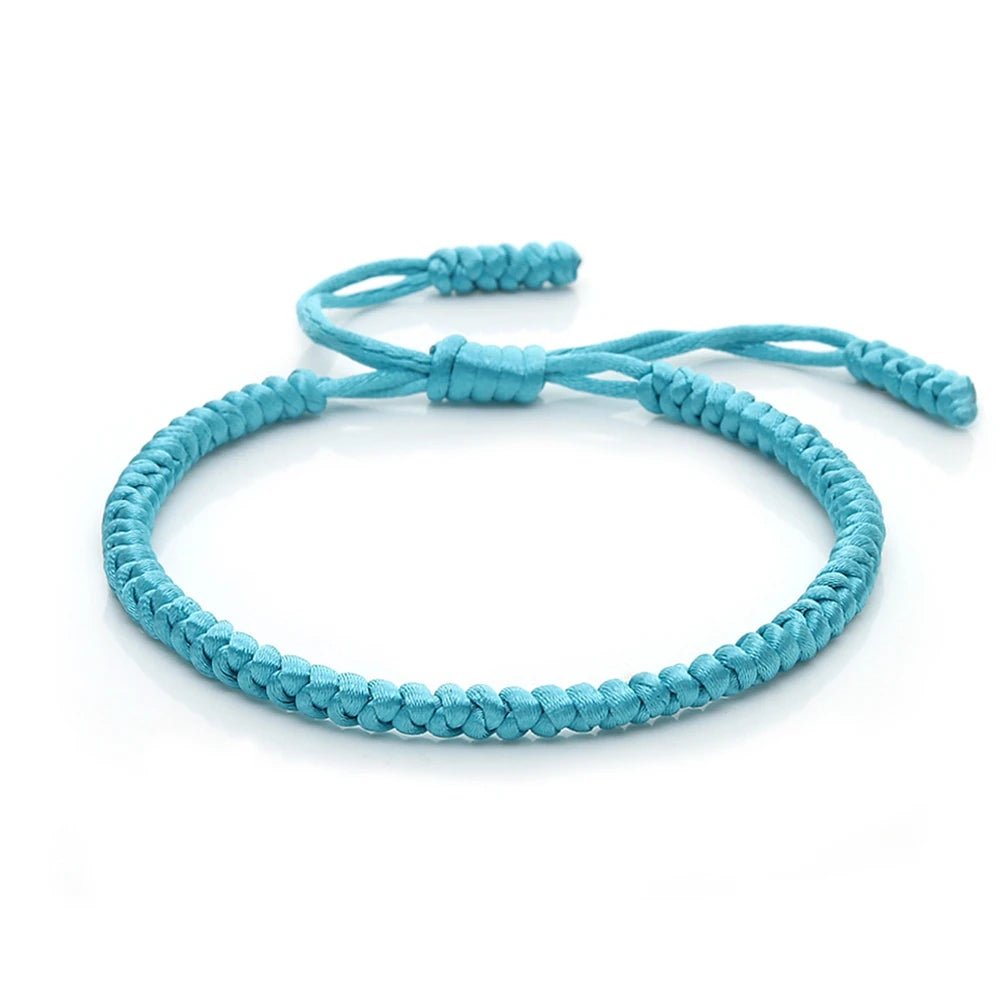 Multicolor Rope Lucky knots Bracelets Women Men Charm Woven Handmade Bangles Braided Adjustable Size Buddhism Jewelry Pulseras - LEIDAI