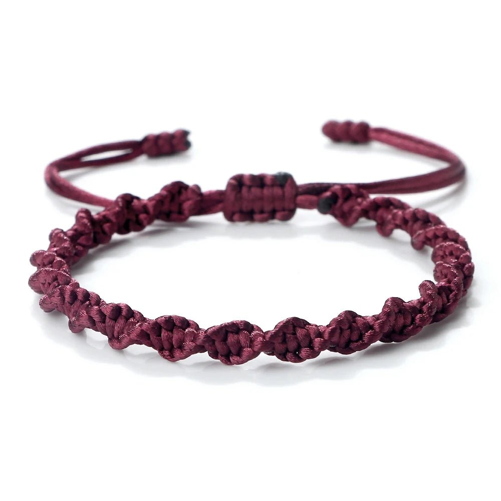 Multicolor Rope Lucky knots Bracelets Women Men Charm Woven Handmade Bangles Braided Adjustable Size Buddhism Jewelry Pulseras - LEIDAI