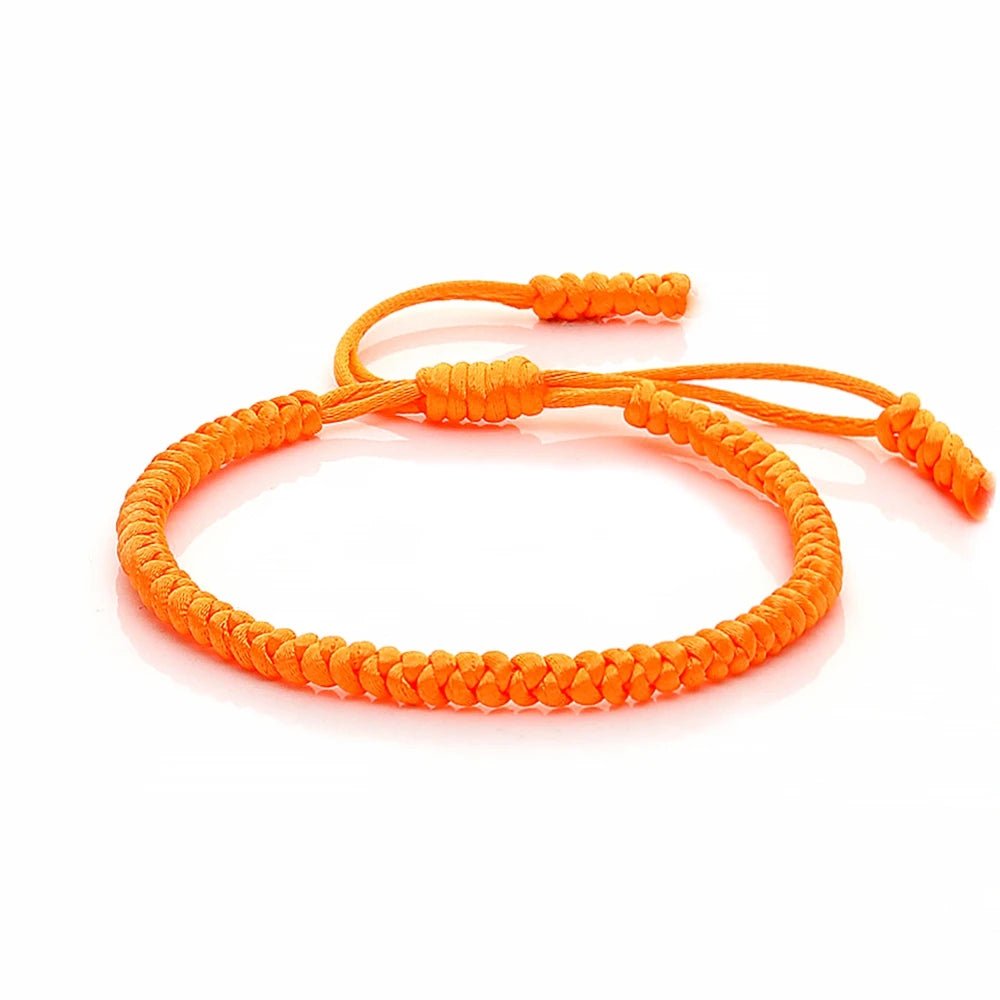 Multicolor Rope Lucky knots Bracelets Women Men Charm Woven Handmade Bangles Braided Adjustable Size Buddhism Jewelry Pulseras - LEIDAI