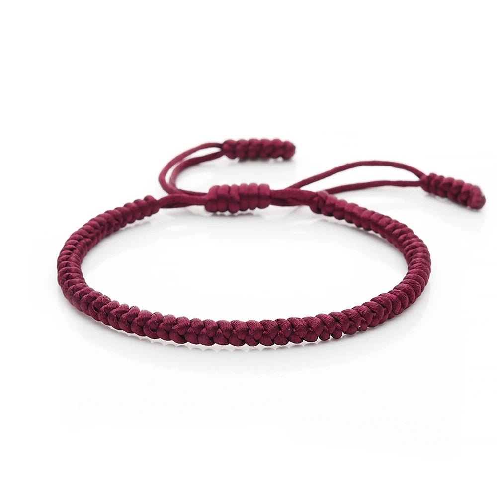 Multicolor Rope Lucky knots Bracelets Women Men Charm Woven Handmade Bangles Braided Adjustable Size Buddhism Jewelry Pulseras - LEIDAI