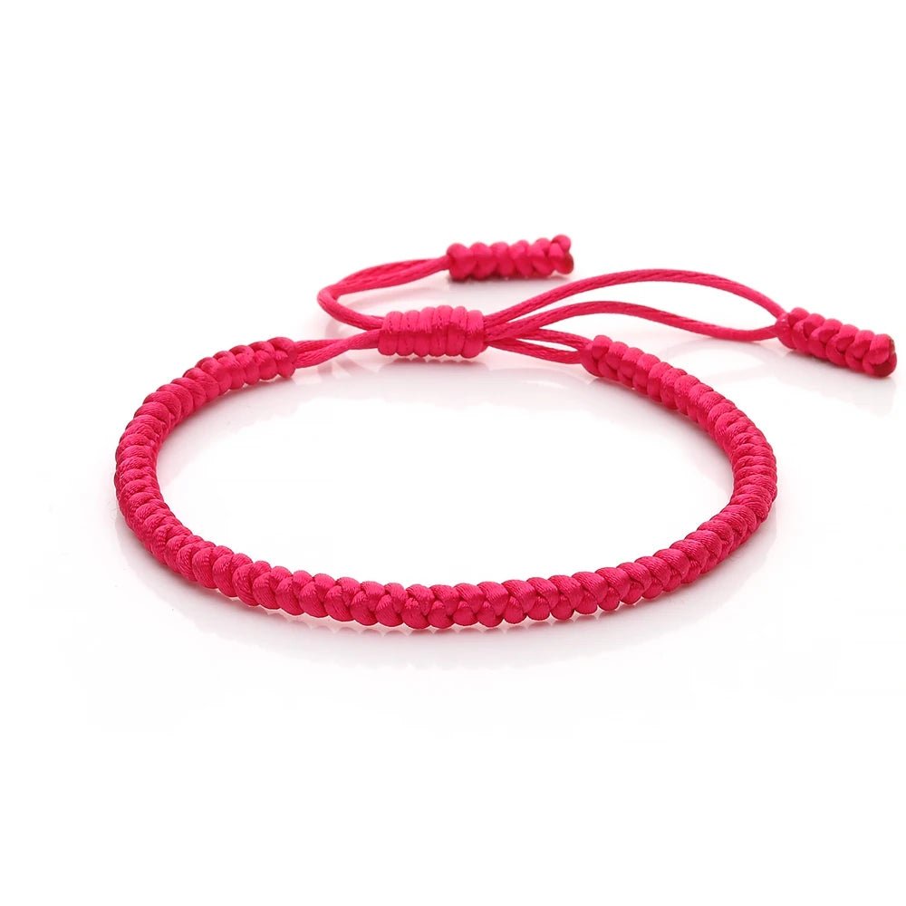 Multicolor Rope Lucky knots Bracelets Women Men Charm Woven Handmade Bangles Braided Adjustable Size Buddhism Jewelry Pulseras - LEIDAI