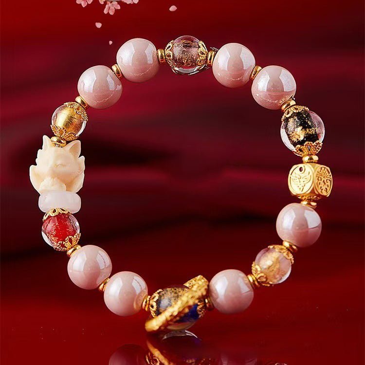 Natural Crystal Nine - Tailed Fox Bracelet: Attracts Love & Romance | Bless Jade - LEIDAI