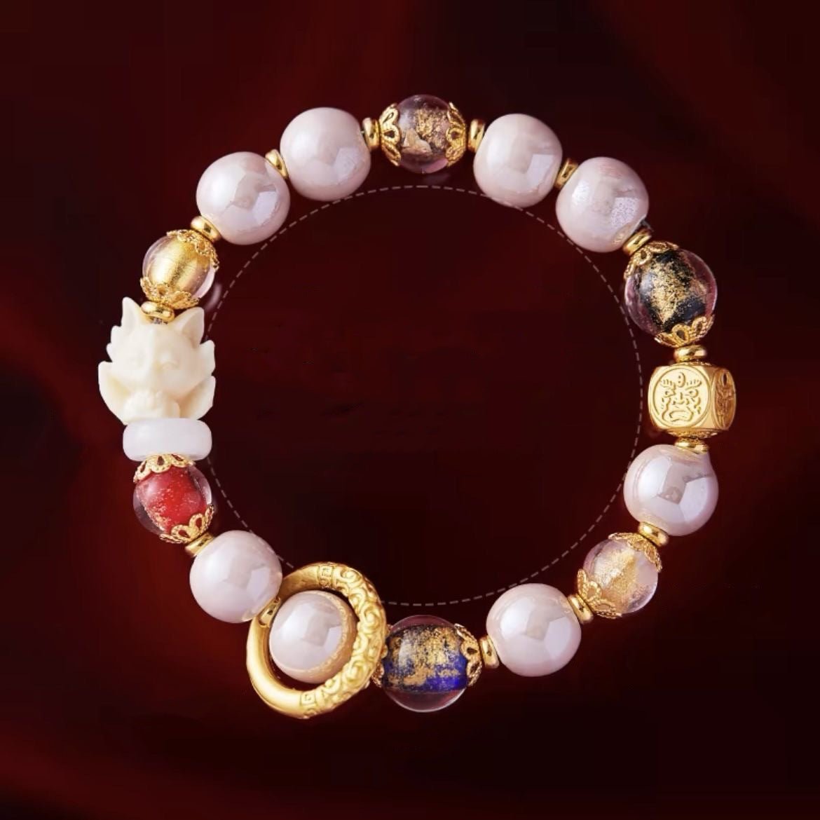 Natural Crystal Nine - Tailed Fox Bracelet: Attracts Love & Romance | Bless Jade - LEIDAI