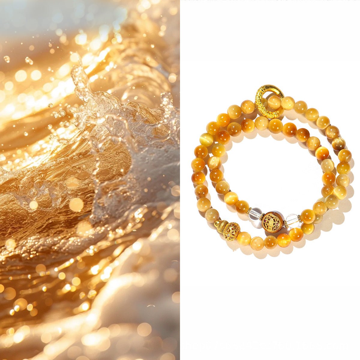 Natural Golden Rutilated Quartz Bracelet for Women | Bless Jade - LEIDAI