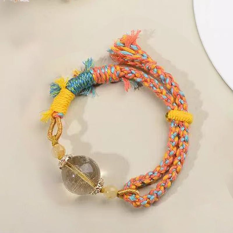 Natural Golden Rutilated Quartz Bracelet for Women | Bless Jade - LEIDAI