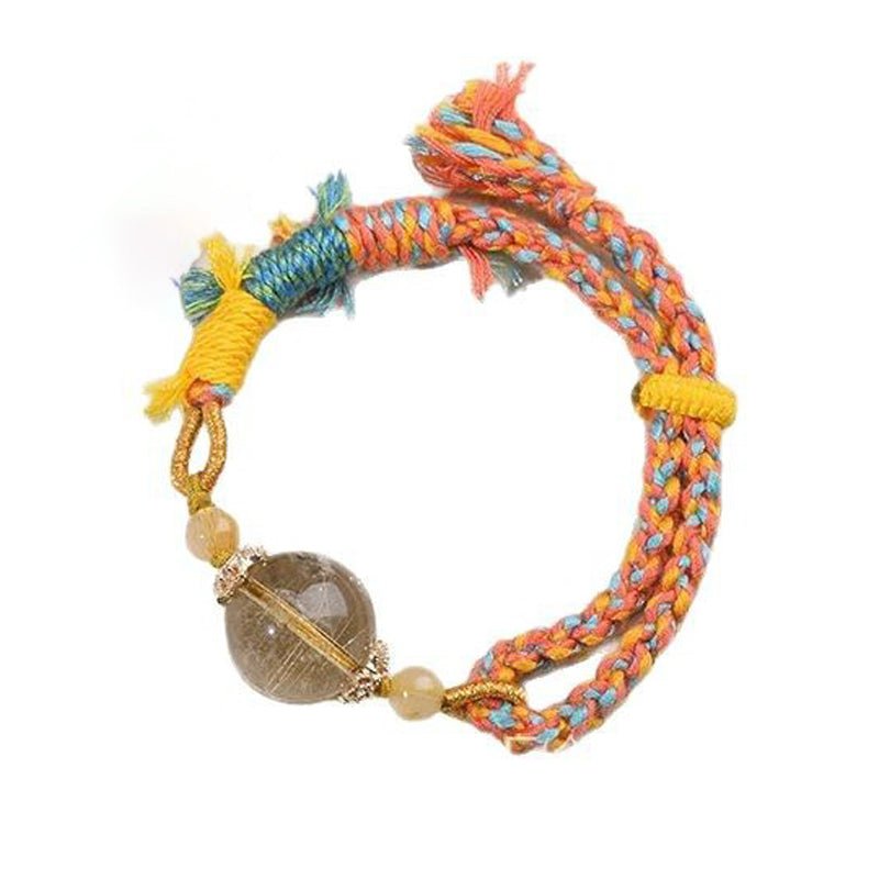 Natural Golden Rutilated Quartz Bracelet for Women | Bless Jade - LEIDAI
