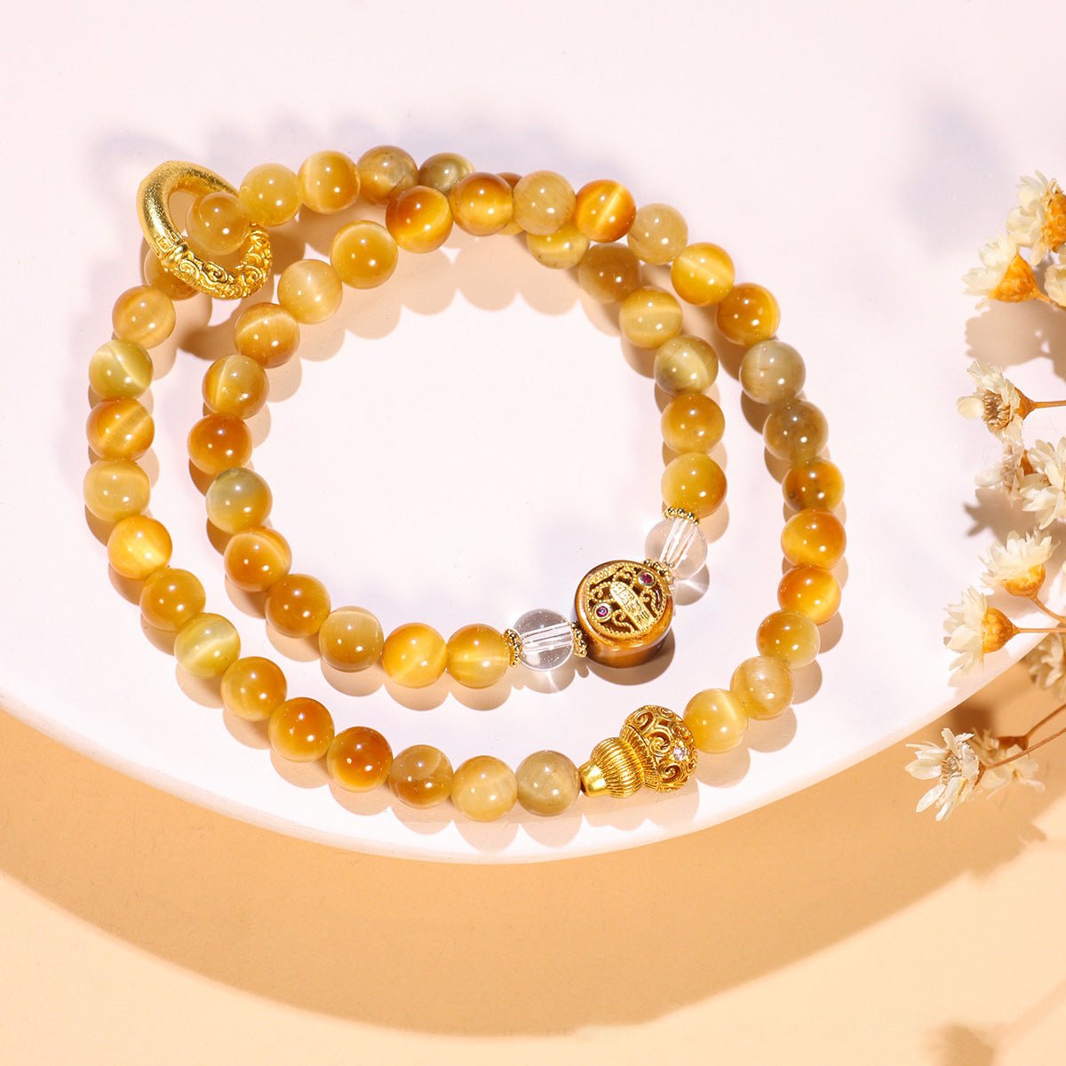Natural Golden Rutilated Quartz Bracelet for Women | Bless Jade - LEIDAI