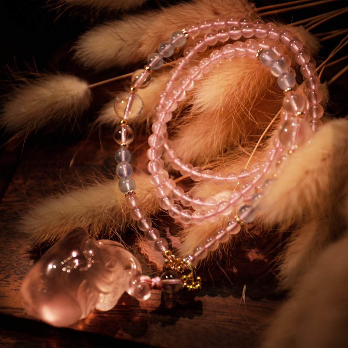 Romantic love elephant pink crystal sweater chain| Bless Jade - LEIDAI