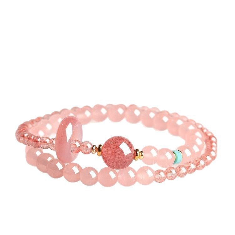 Strawberry Quartz & Pink Quartz Love Bracelet | Bless Jade - LEIDAI