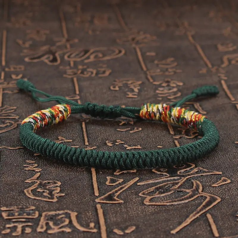 Tibetan Buddhist Lucky Bracelet Unisex Braid Red Thread Rope Adjustable King Kong Knot Bracelets for Womern Men Bangles Jewelry - LEIDAI