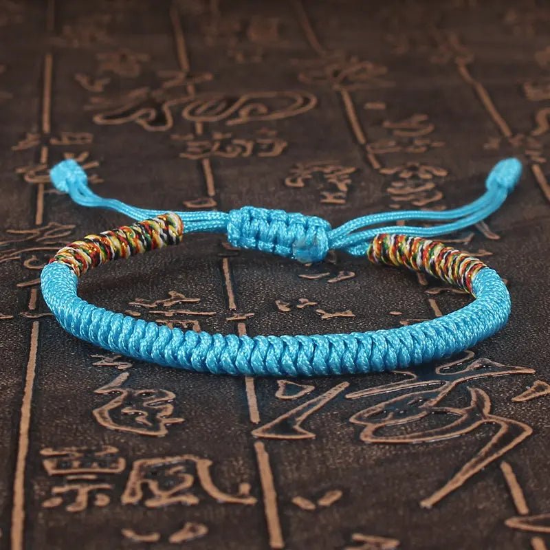 Tibetan Buddhist Lucky Bracelet Unisex Braid Red Thread Rope Adjustable King Kong Knot Bracelets for Womern Men Bangles Jewelry - LEIDAI
