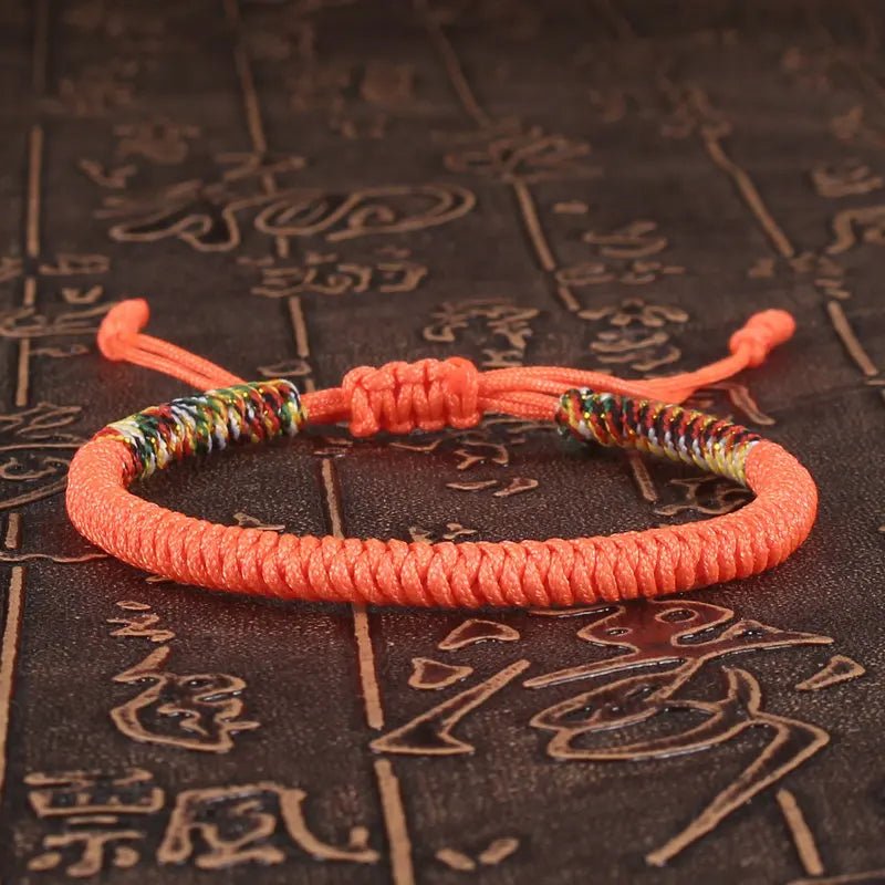Tibetan Buddhist Lucky Bracelet Unisex Braid Red Thread Rope Adjustable King Kong Knot Bracelets for Womern Men Bangles Jewelry - LEIDAI