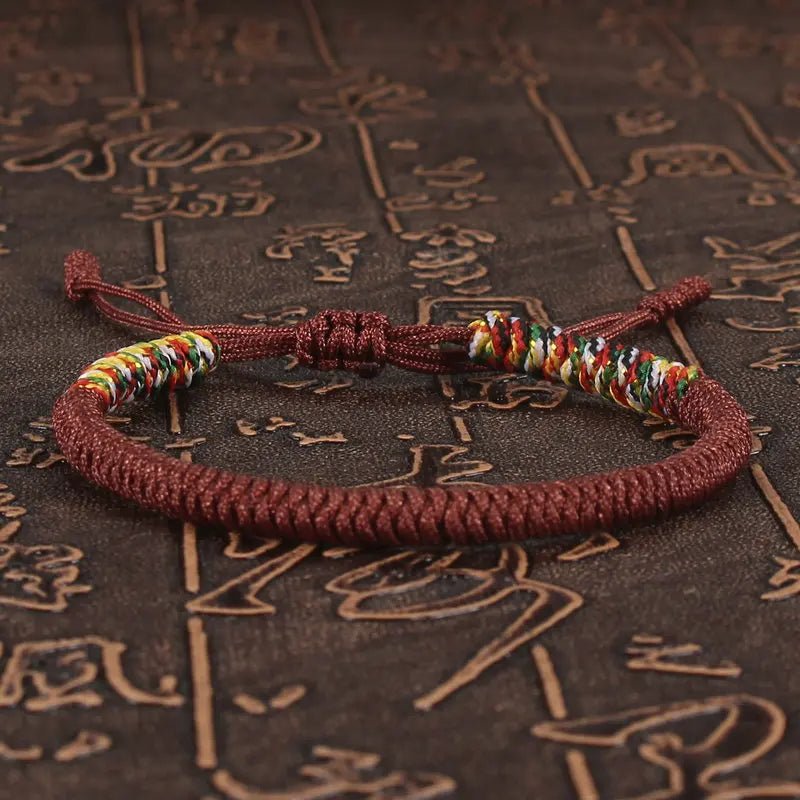 Tibetan Buddhist Lucky Bracelet Unisex Braid Red Thread Rope Adjustable King Kong Knot Bracelets for Womern Men Bangles Jewelry - LEIDAI